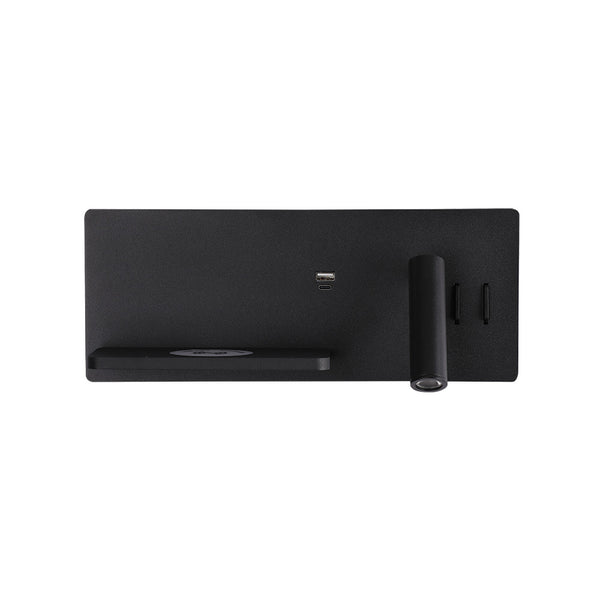 Applique Murale ZAMBELIS Droite 3W+6W Direct/Indirect 3-en-1 DESIGN Noir Mat 25184