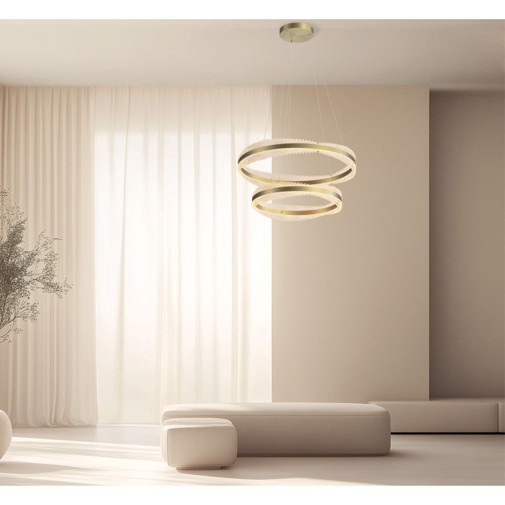 Suspension ZAMBELIS D800 118W Dimmable DESIGN Or Brosse 25413