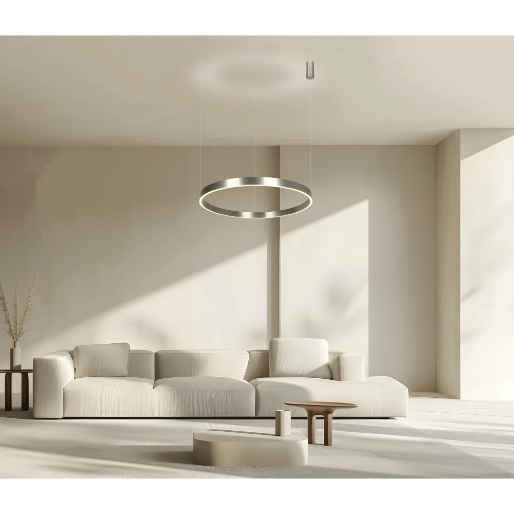 Suspension ZAMBELIS D800 70W Dimmable Direct/Indirect DESIGN Nickel Brosse 25369