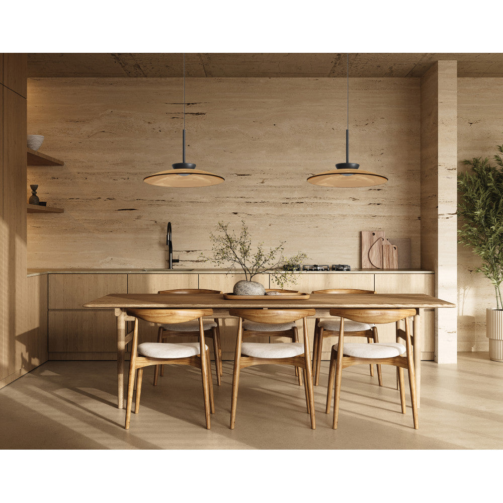 Suspension ZAMBELIS D500 31W Direct/Indirect CCT Dimmable DESIGN Verre Brun et Noir Mat 25274