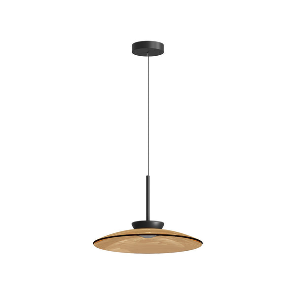 Suspension ZAMBELIS D500 31W Direct/Indirect CCT Dimmable DESIGN Verre Brun et Noir Mat 25274