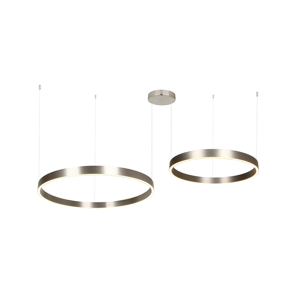 Suspension ZAMBELIS D800 + D600 118W Dimmable Direct/Indirect DESIGN Nickel Brosse 25373