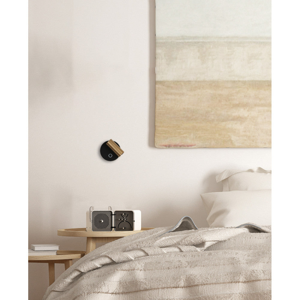 Applique Murale ZAMBELIS Lecture Tactile D85 3W Dimmable DESIGN Or et Noir Sable 25283