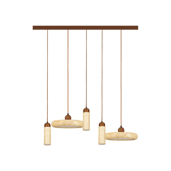 Suspension ZAMBELIS 44W + 3xGU10 DESIGN Pierre Naturelle ET Bois Sans Source 25451