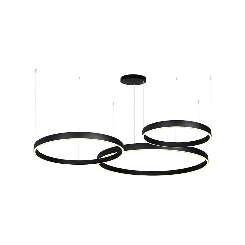Suspension ZAMBELIS D1000 + D800 + D600 174W Dimmable Direct/Indirect DESIGN Noir Sable 25375