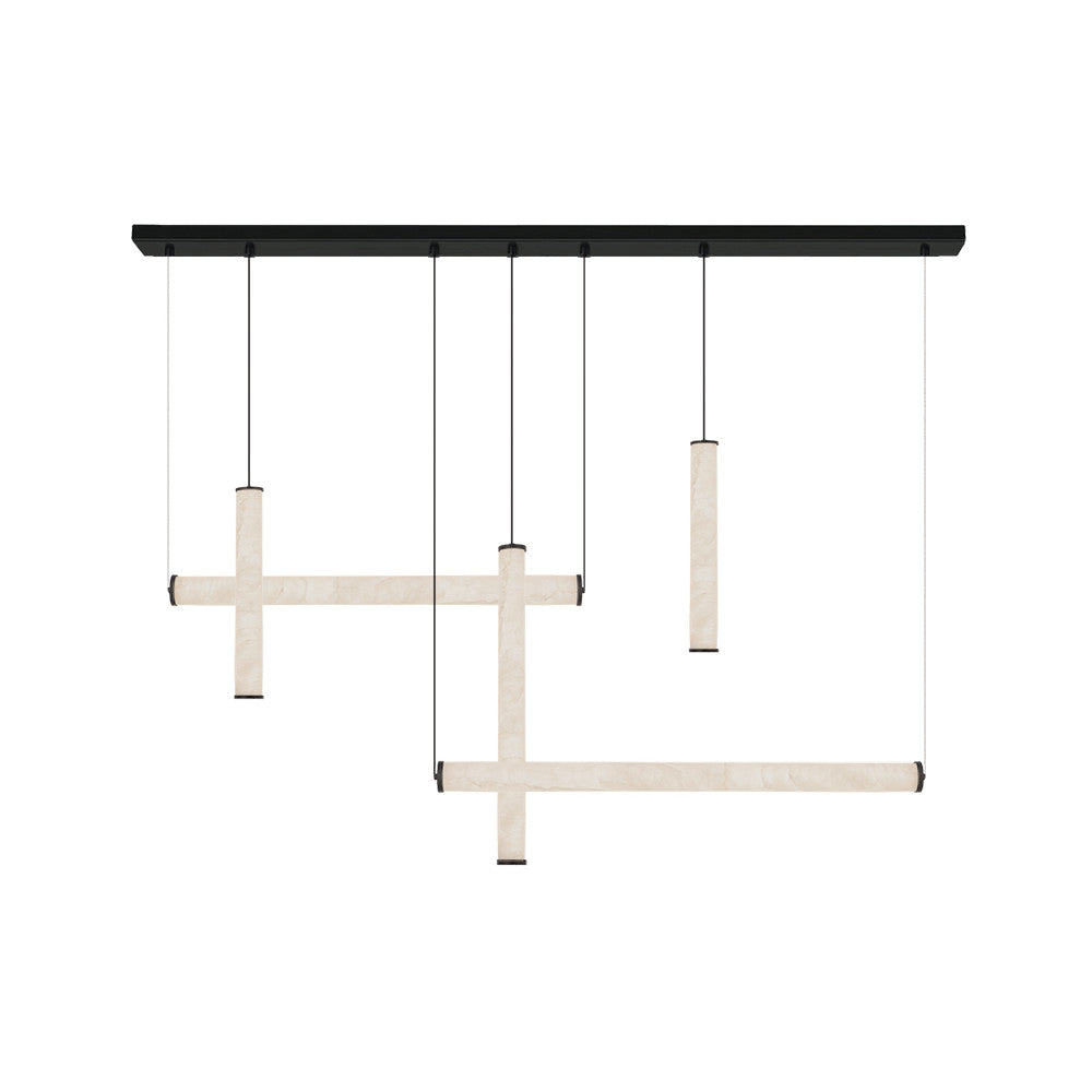 Suspension ZAMBELIS 93W Dimmable DESIGN Albatre et Noir Sable 25421