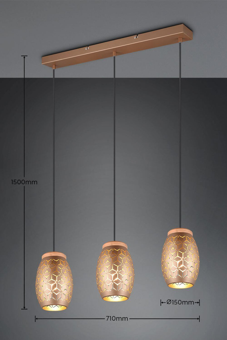 Suspension Bidar 3 lumières