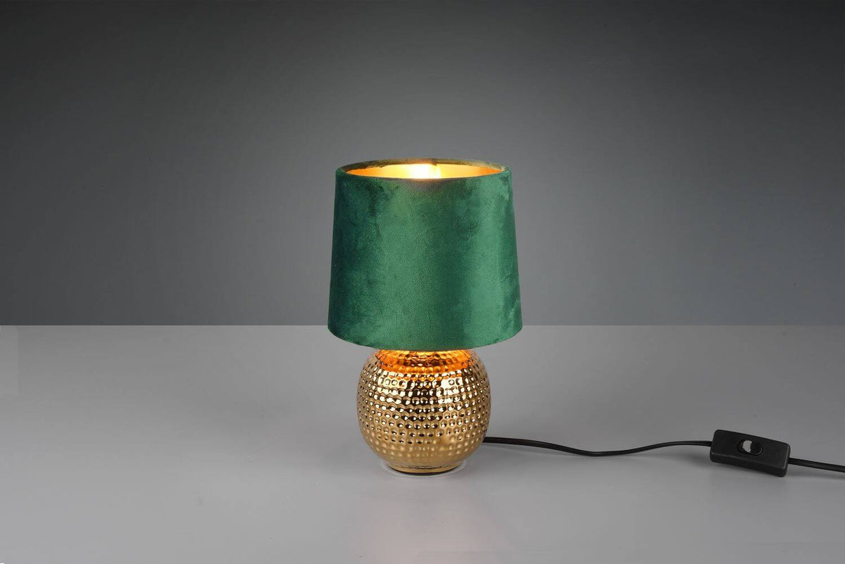 Lampe à poser Sophia dorée et verte, céramique