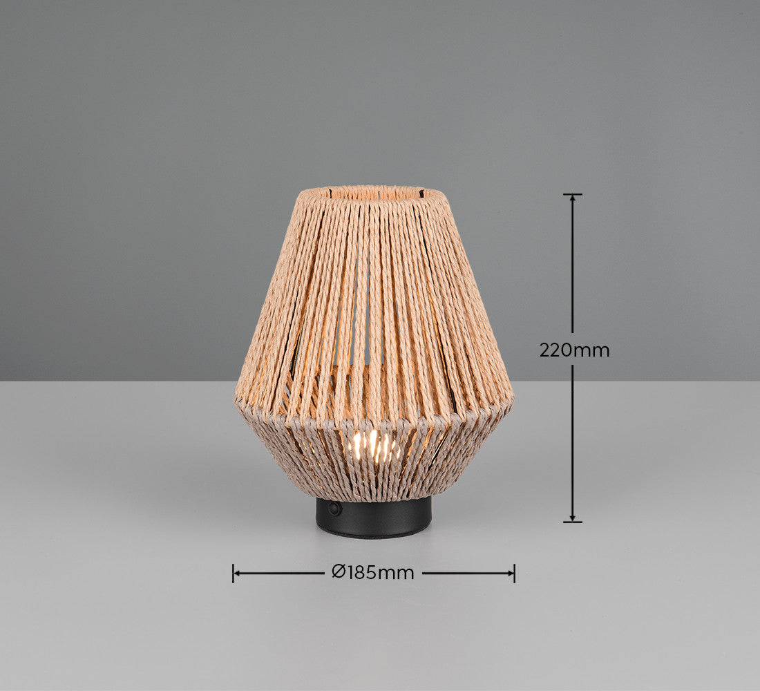 Lampe à poser Lira marron, papier