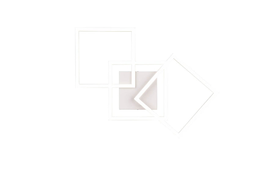 Détail du module central blanc avec diagonale et fixation apparente