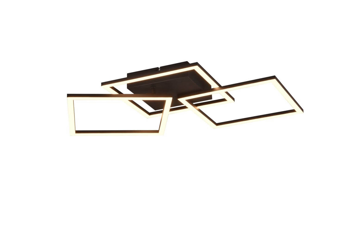 Plafonnier Trail noir mat, L 74,5 cm