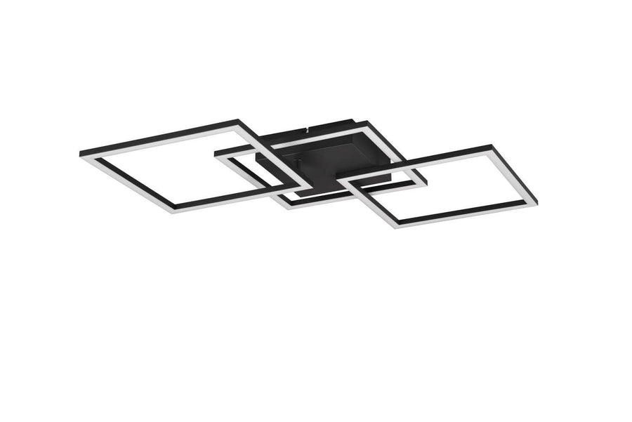 Plafonnier Trail noir mat, L 74,5 cm