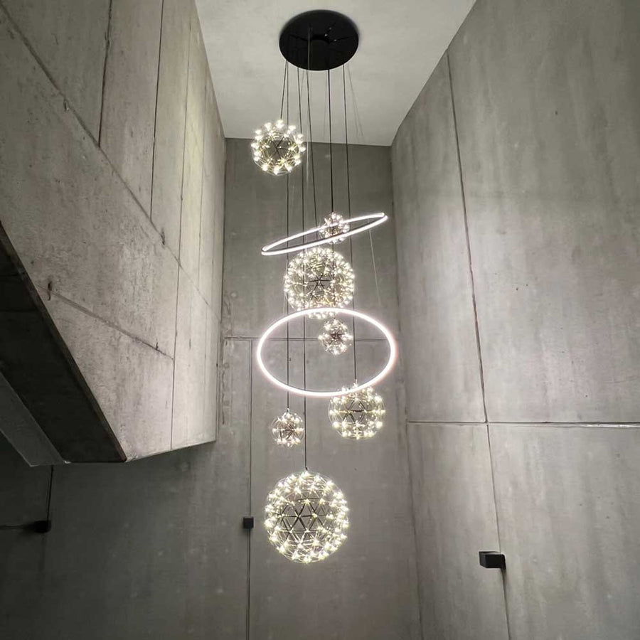 Suspension grande hauteur LED Fusion XXL 8 lumières