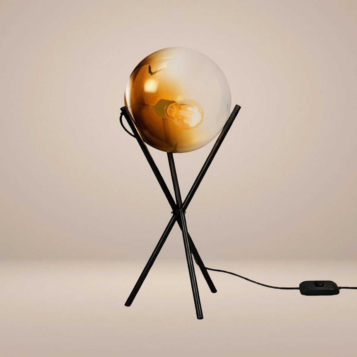 Lampe à poser trépied Orb Axis en verre