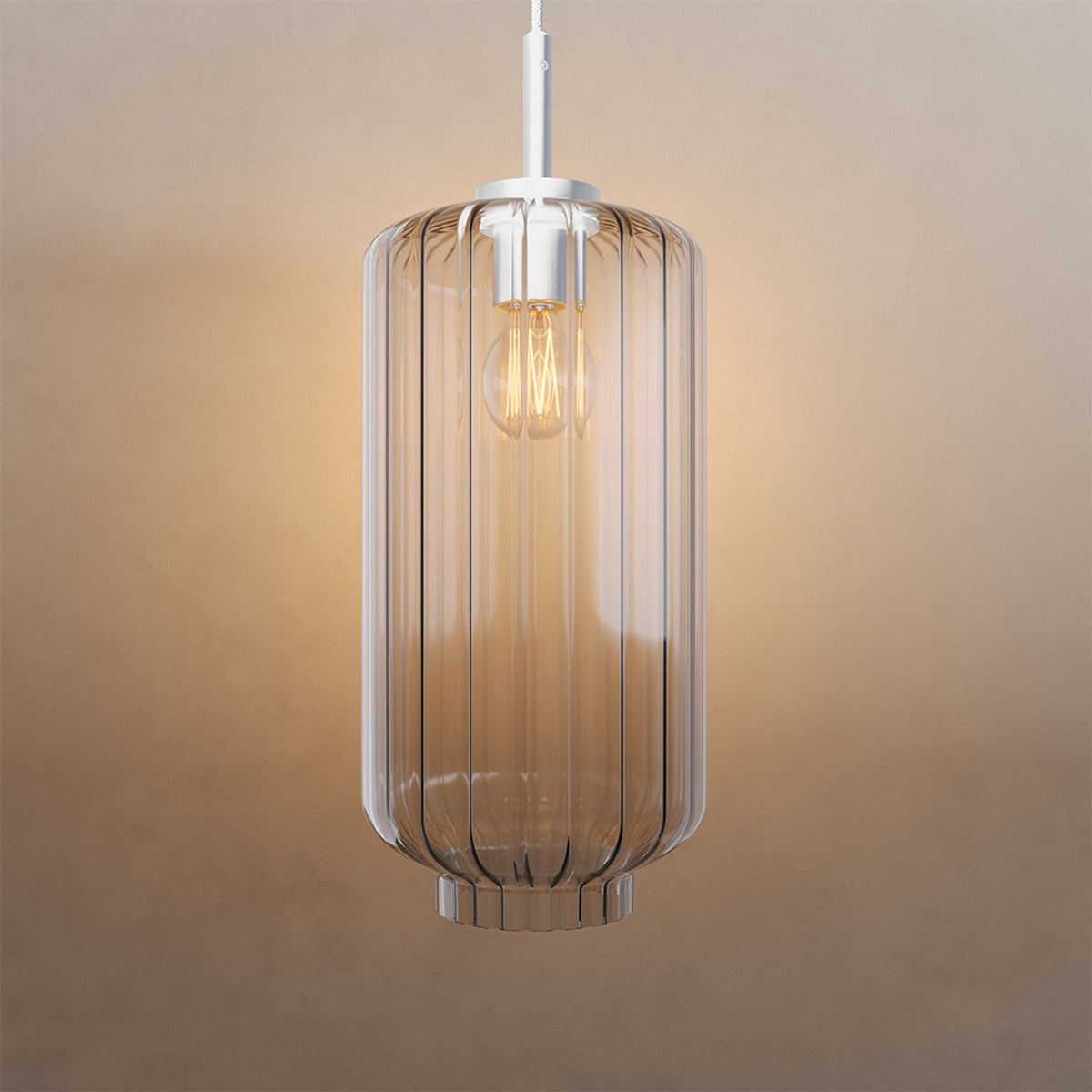 Suspension Velo en verre, câble 1,5 m, monture blanche