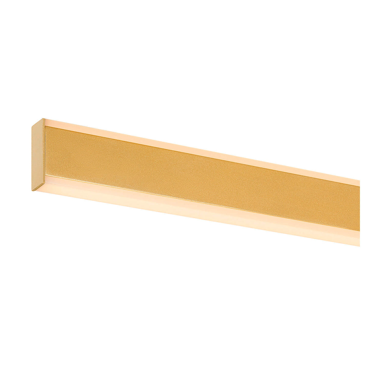 Détail de l'extrémité du bandeau laiton et de la surface éclairante.