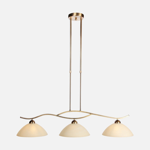 3-light amber glass bar pendant, bronze for dining room | Anthéa