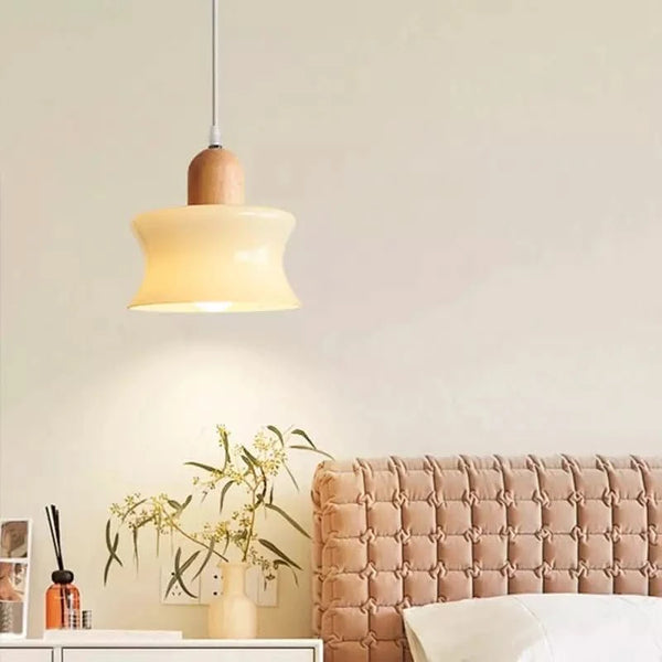 Modern Wood and Glass Pendant Light | Gaen
