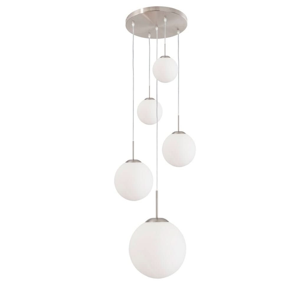 Suspension Design Acier Globes Blancs | Hory - Designix Suspension Luminaire