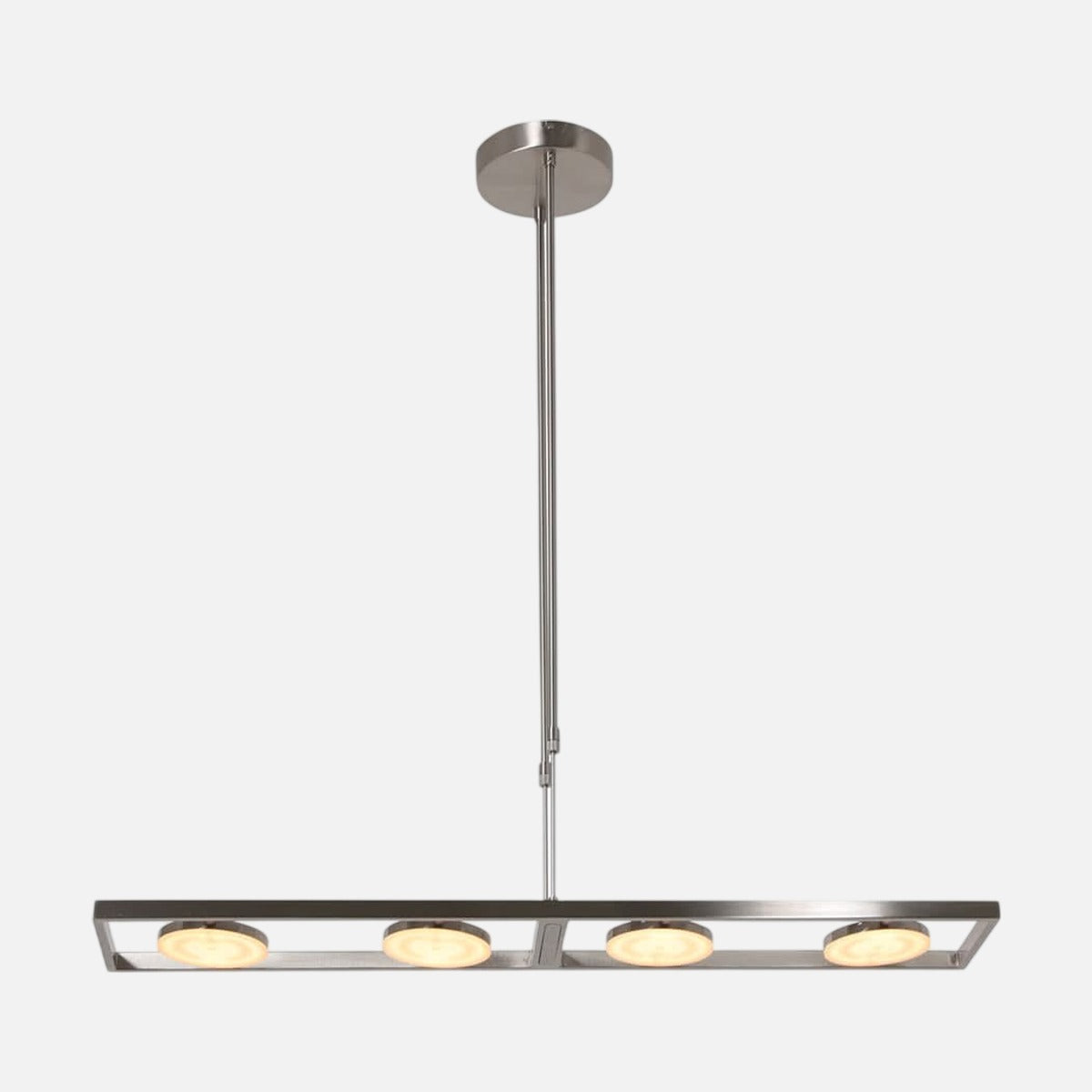 Suspension îlot cuisine Soleil 3516ST acier brossé 4 disques LED 90 cm