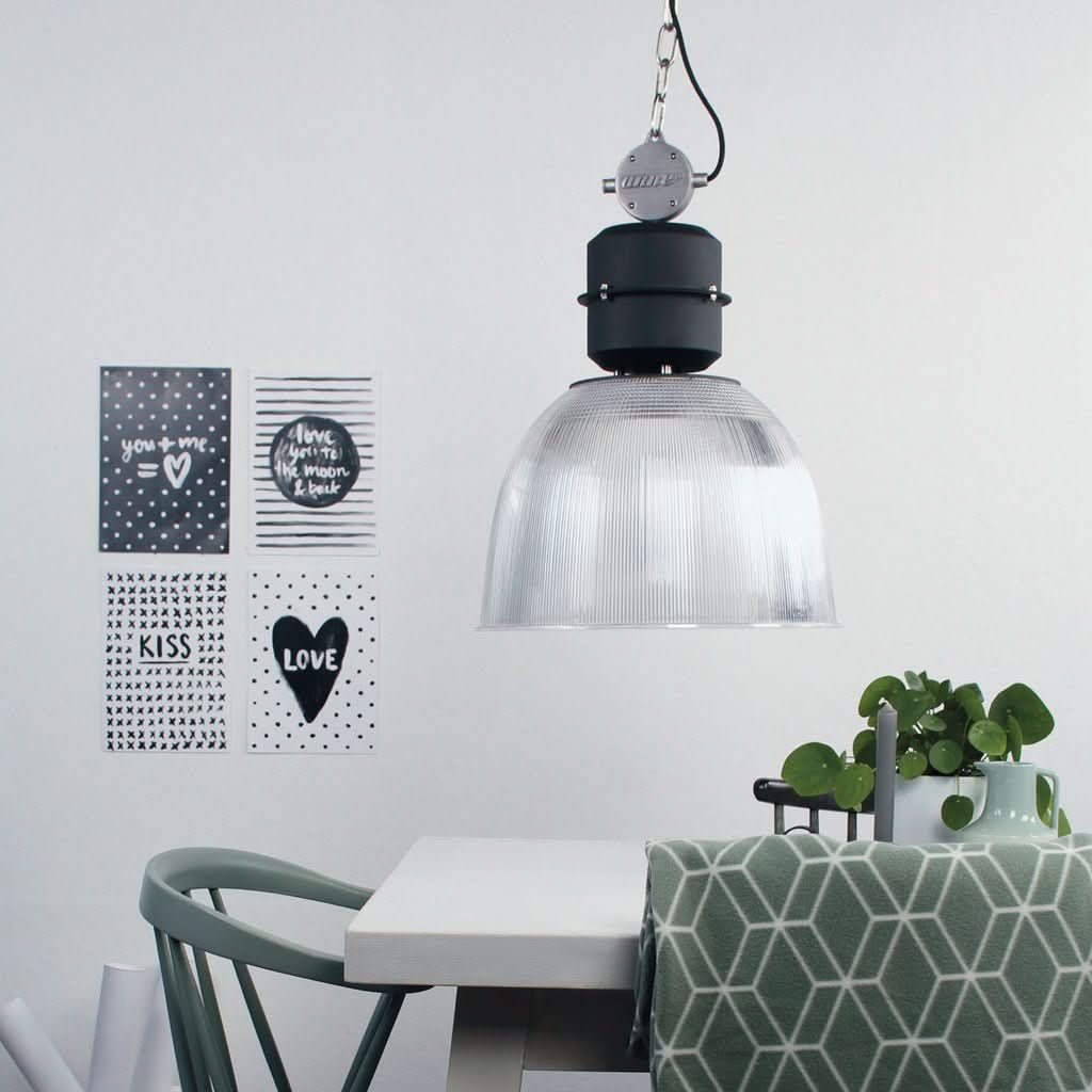 Suspension Industrielle Noir Transparent | Oaro - Designix Suspension Luminaire