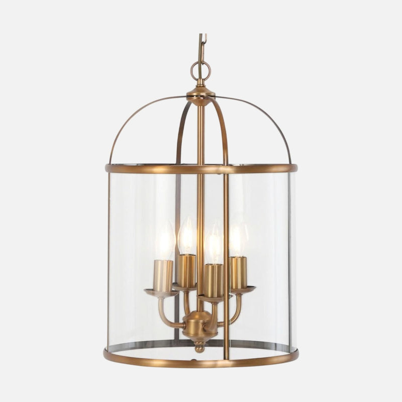 bronze lantern pendant, 4-light glass cage | Pimpernel
