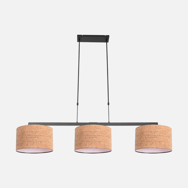 3-light cork pendant lamp, black bar for dining room | Steinhauer