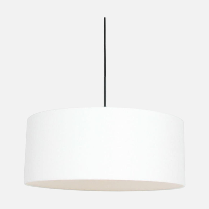 White linen pendant light, drum lampshade Ø 50 cm, living room | Lina