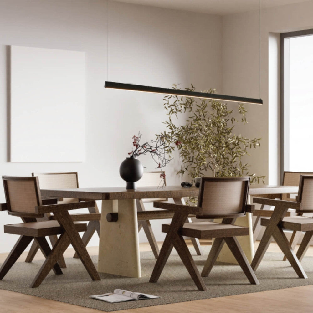 Suspension ZAMBELIS 202cm 42W Dimmable DESIGN Noir Sable 2558
