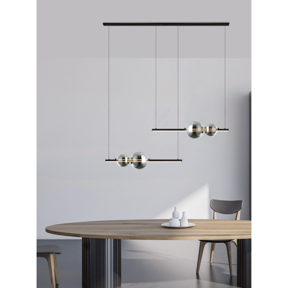 Suspension ZAMBELIS 24W Dimmable DESIGN Noir Mat 22234
