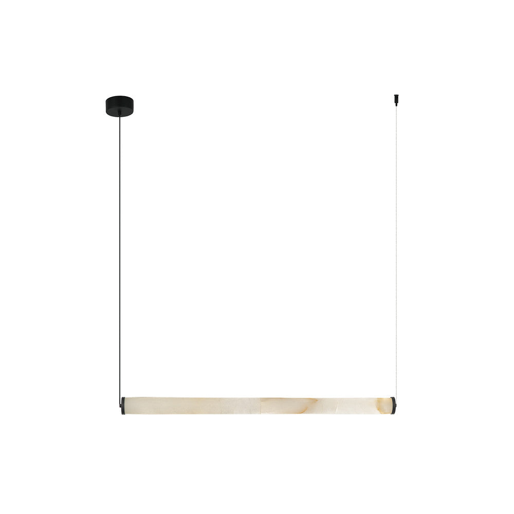 Suspension ZAMBELIS 23W Dimmable DESIGN Albatre Blanc et Noir Sable 2539