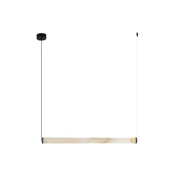 Suspension ZAMBELIS 23W Dimmable DESIGN Albatre Blanc et Noir Sable 2539