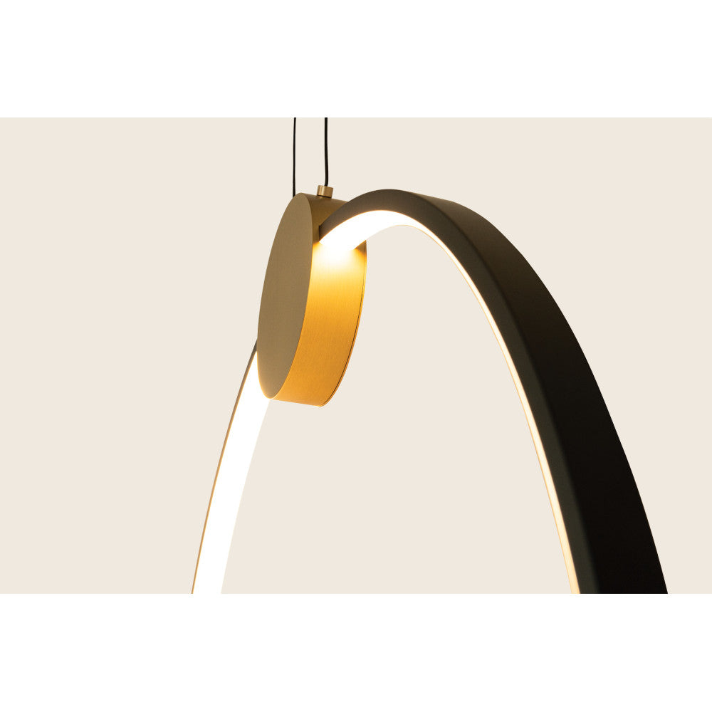 Suspension ZAMBELIS 24W D600 Dimmable DESIGN Dore et Noir Mat 23095