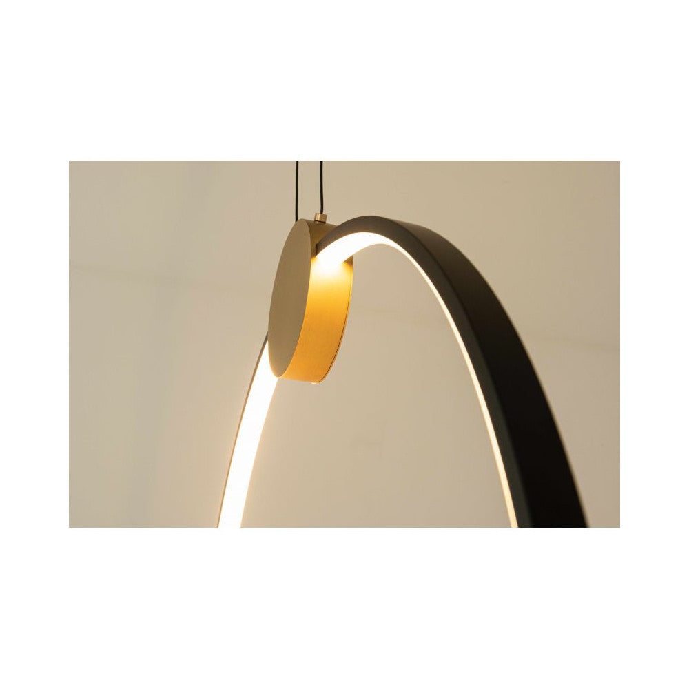Suspension ZAMBELIS 24W D600 Dimmable DESIGN Dore et Noir Mat 23095
