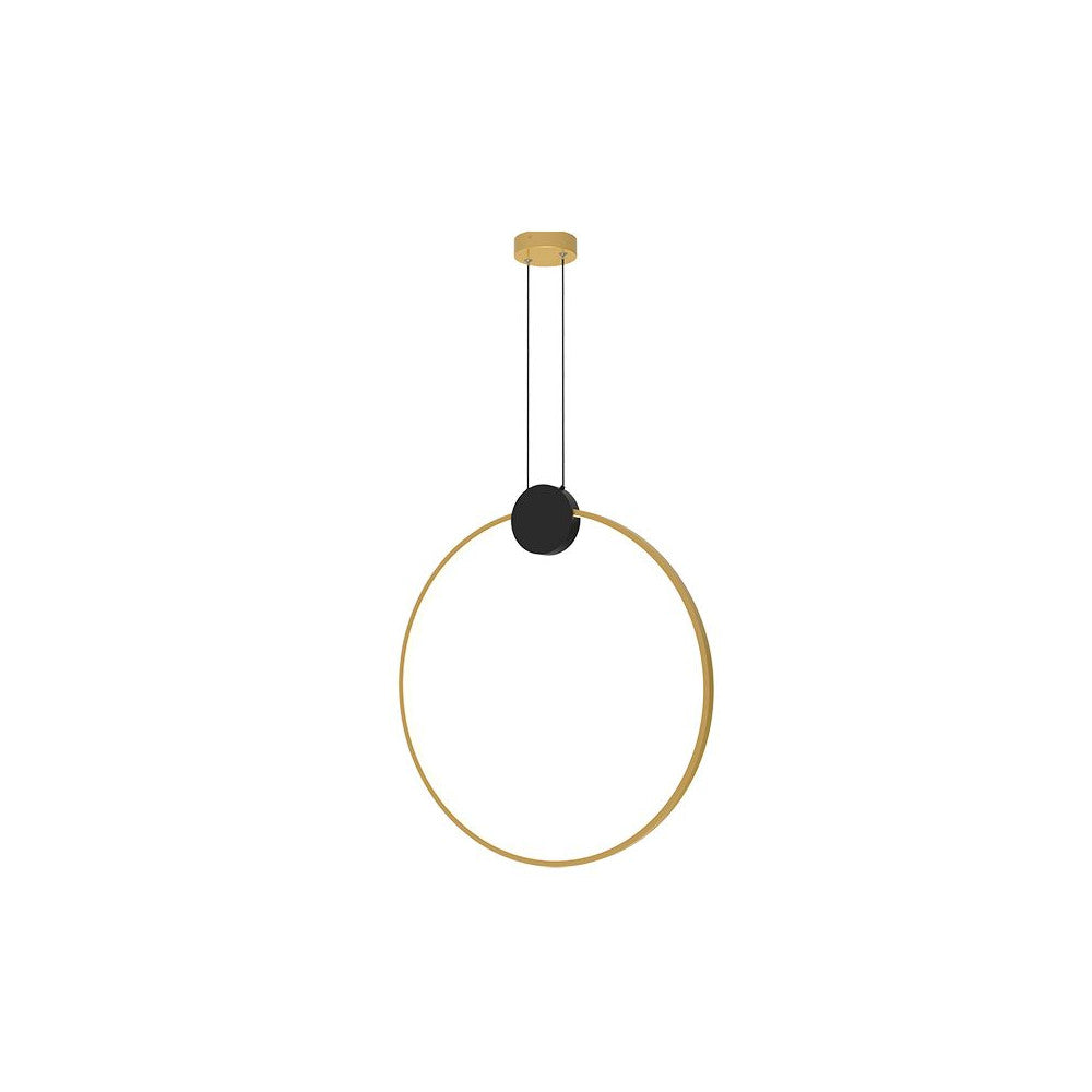 Suspension ZAMBELIS 24W D600 Dimmable DESIGN Noir Mat et Dore 23094