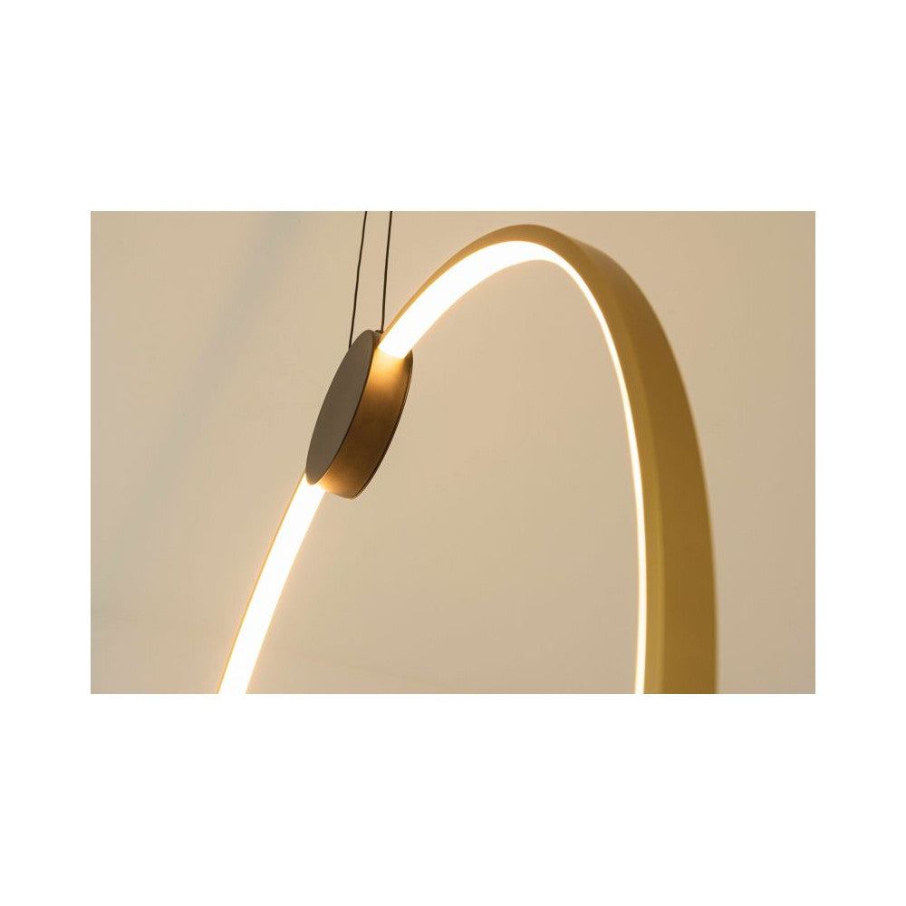 Suspension ZAMBELIS 24W D600 Dimmable DESIGN Noir Mat et Dore 23094