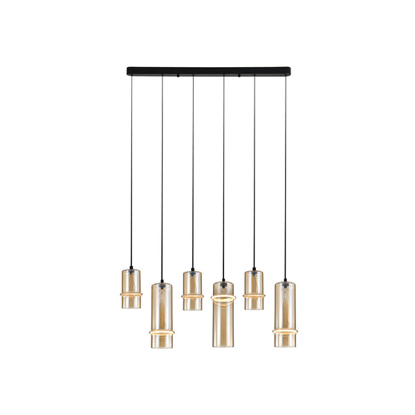 Suspension ZAMBELIS 26W Dimmable DESIGN Champagne et Noir Mat 2536