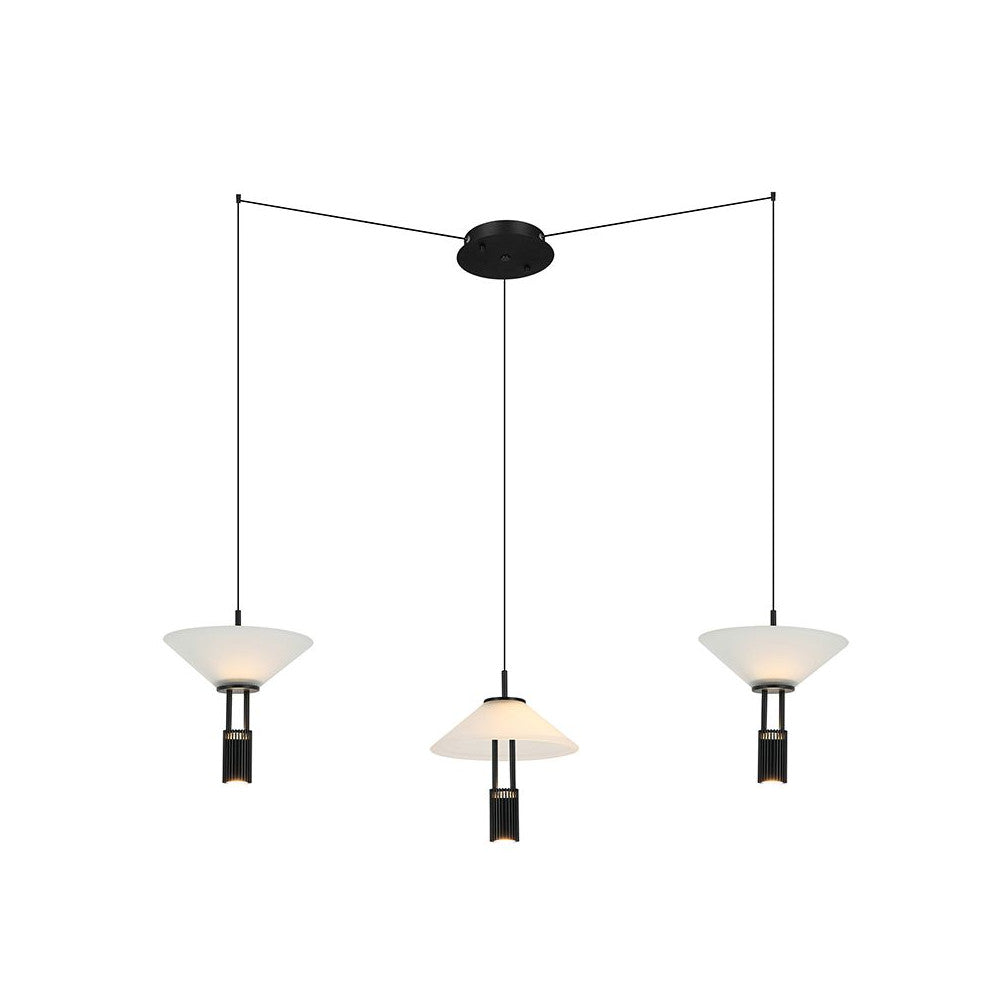 Suspension ZAMBELIS 28W Dimmable Direct/Indirect DESIGN Noir Mat 23200