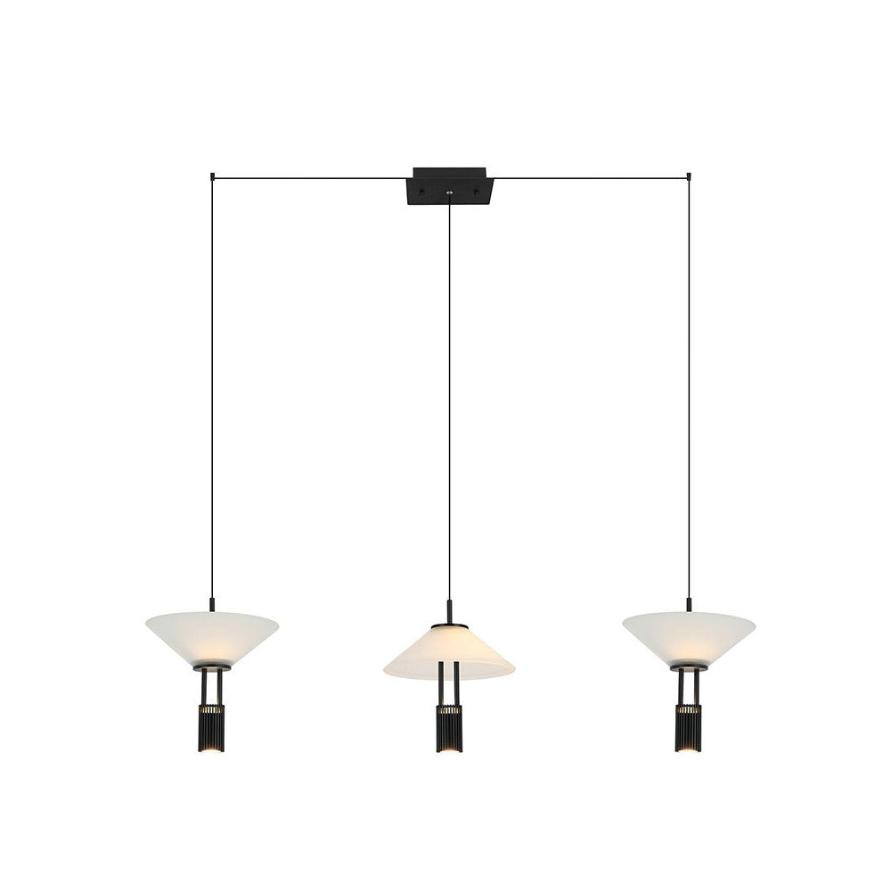 Suspension ZAMBELIS 28W Dimmable Direct/Indirect DESIGN Noir Mat
