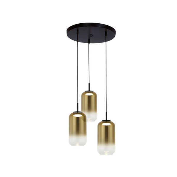 Suspension ZAMBELIS 3x12W DESIGN Noir et Dore 23231