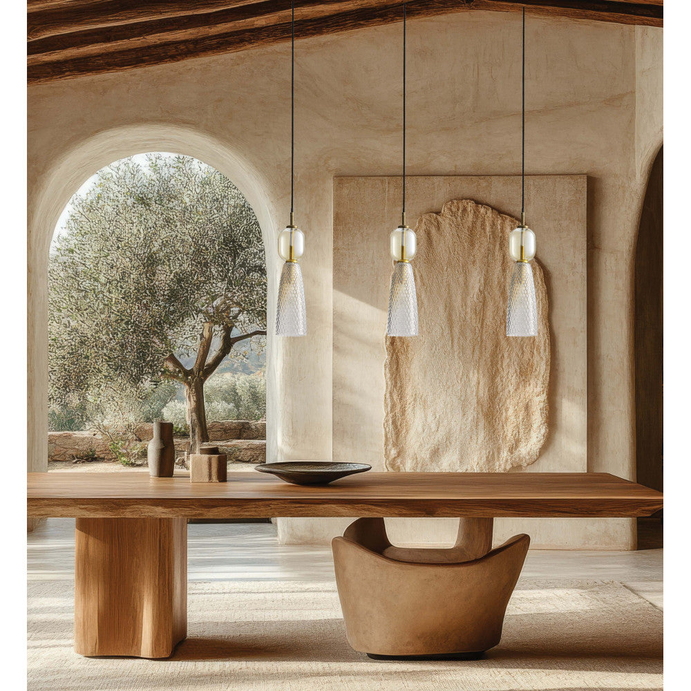 Suspension ZAMBELIS 3xE14 DESIGN Dore Sans Source 23009