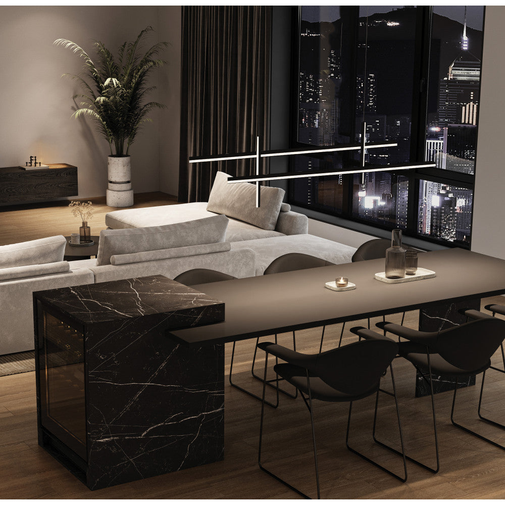Suspension ZAMBELIS 47W Dimmable DESIGN Noir Sable 22023