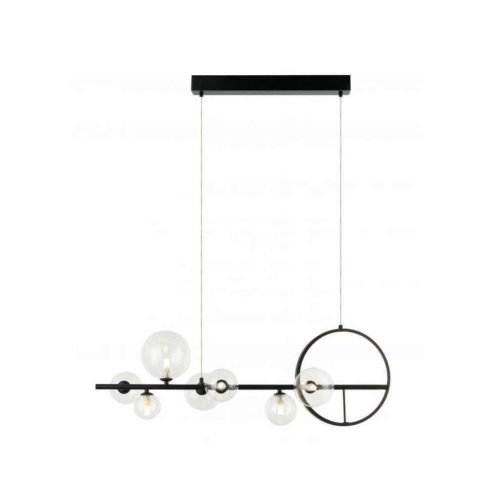 Suspension ZAMBELIS 14W + 7xG9 DESIGN Noir Sable Sans Source 22063