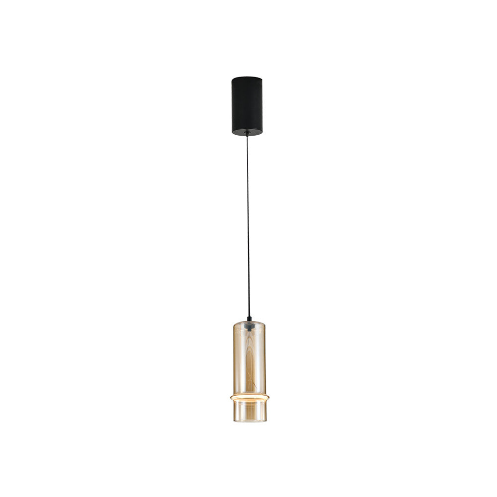 Suspension ZAMBELIS D110 6W Dimmable DESIGN Champagne et Noir Sable 2532