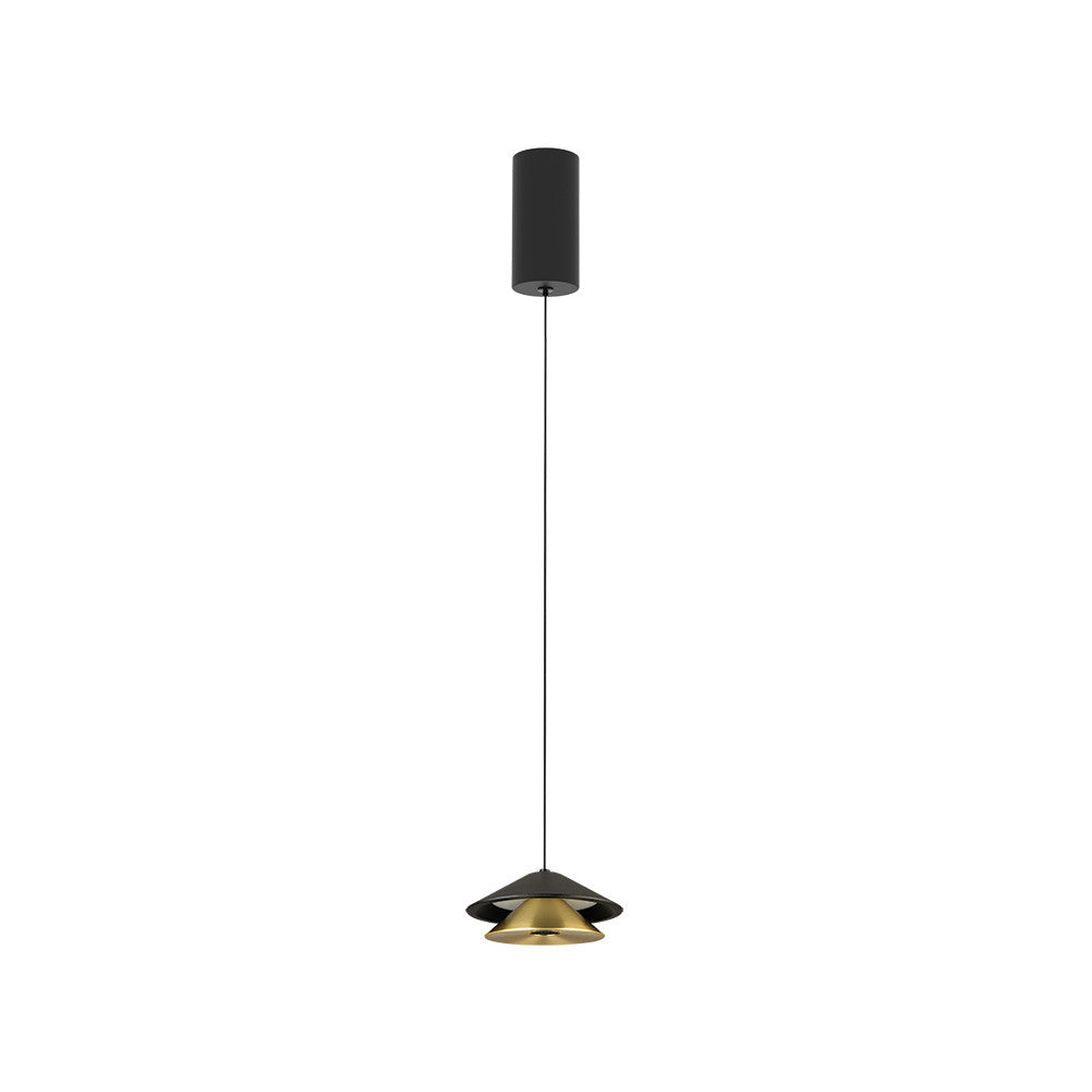 Suspension ZAMBELIS D130 9W DESIGN Noir Sable et Or Brosse 25347