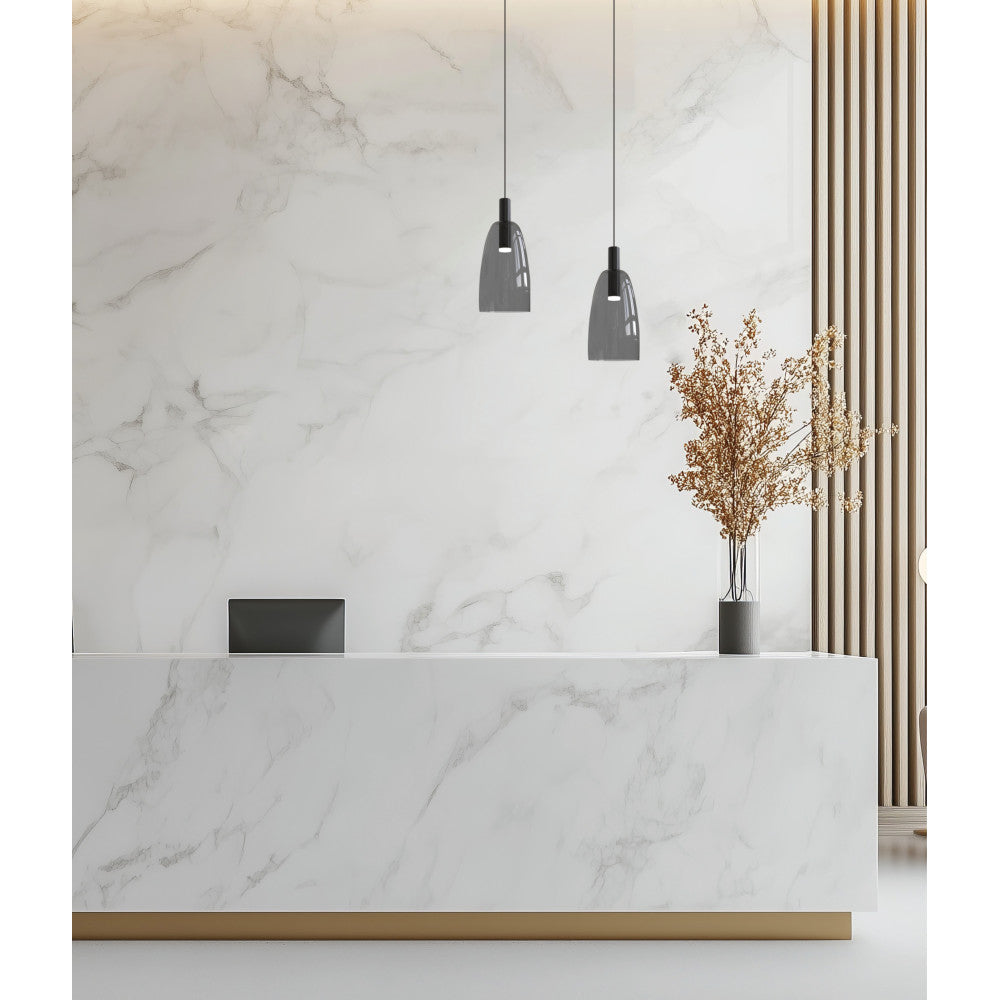 Suspension ZAMBELIS D140 7W DESIGN Verre Fume et Noir Sable 1965