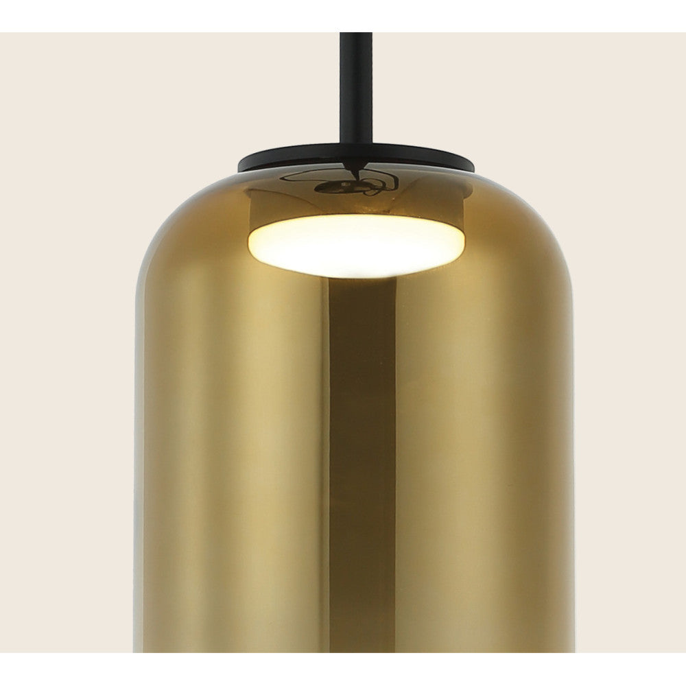 Suspension ZAMBELIS D150 12W DESIGN Noir Mat et Dore 23218
