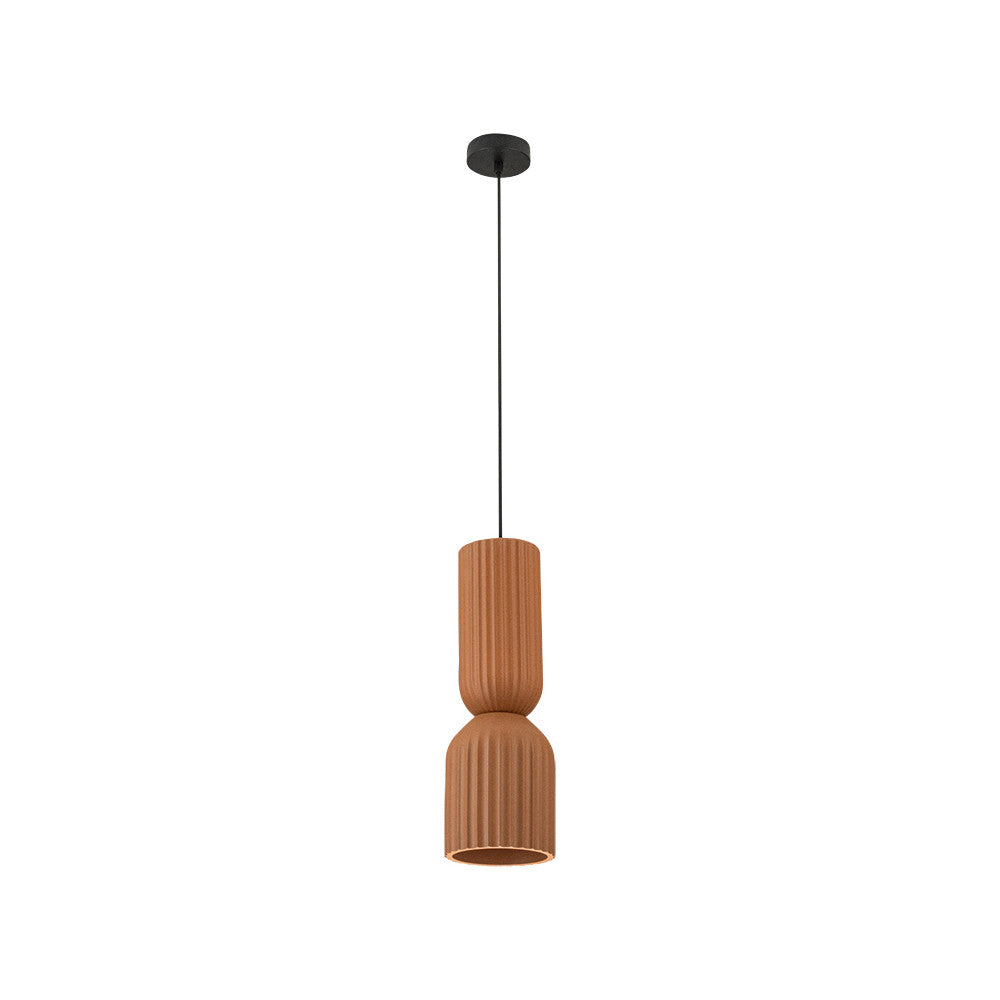 Suspension ZAMBELIS D150 E27 DESIGN Terracotta et Noir Sans Source 2596