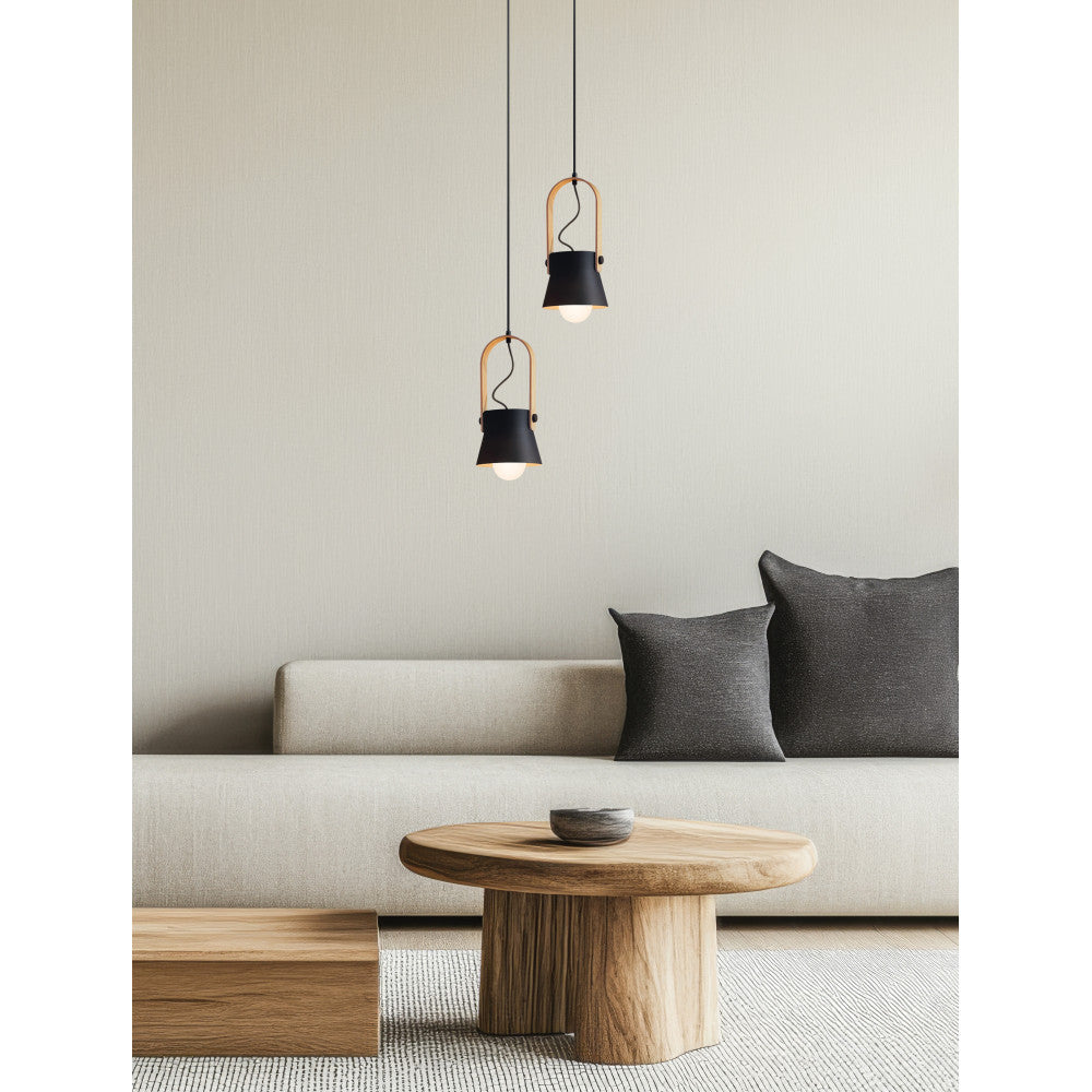 Suspension ZAMBELIS D160 E27 DESIGN Noir Mat Sans Source 18192