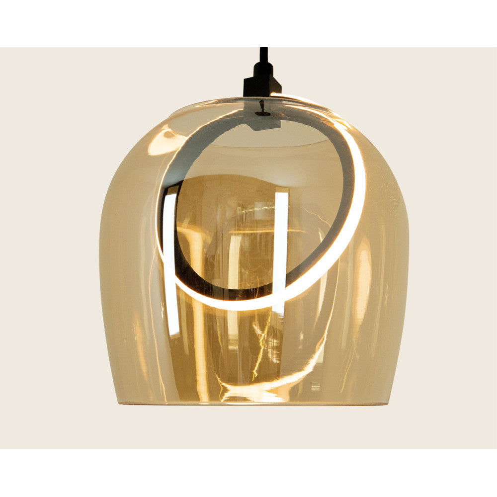 Suspension ZAMBELIS D200 6W DESIGN Champagne et Noir 23079